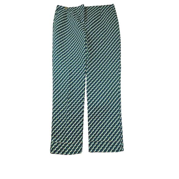 Boden Pants - Boden True Green Geo Kensington turnup trouser pants, size 2P, EUC